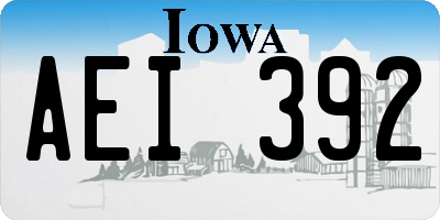 IA license plate AEI392
