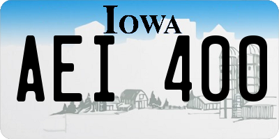 IA license plate AEI400