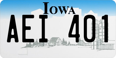 IA license plate AEI401