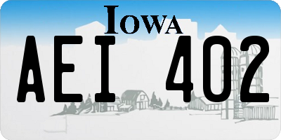 IA license plate AEI402
