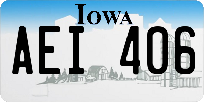 IA license plate AEI406