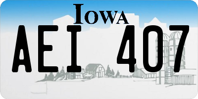 IA license plate AEI407