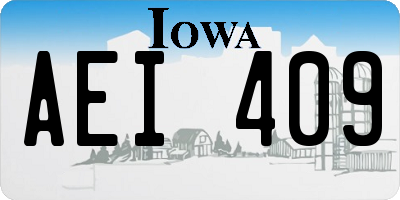 IA license plate AEI409