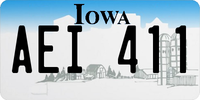 IA license plate AEI411