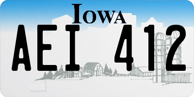 IA license plate AEI412