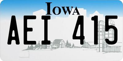 IA license plate AEI415