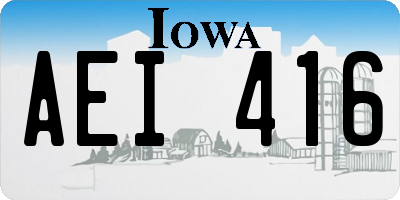 IA license plate AEI416