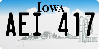 IA license plate AEI417
