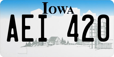 IA license plate AEI420