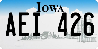 IA license plate AEI426