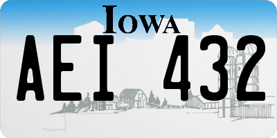 IA license plate AEI432