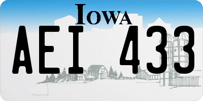 IA license plate AEI433