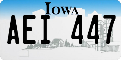 IA license plate AEI447