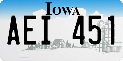 IA license plate AEI451