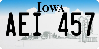 IA license plate AEI457