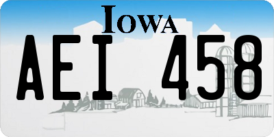 IA license plate AEI458