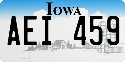 IA license plate AEI459