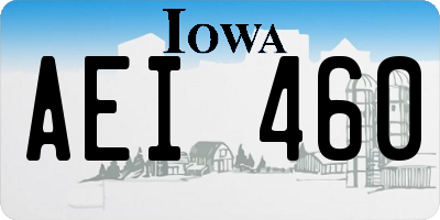 IA license plate AEI460