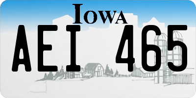 IA license plate AEI465