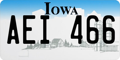 IA license plate AEI466