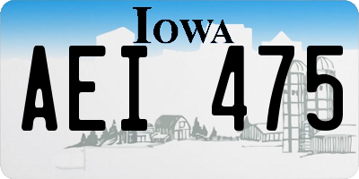 IA license plate AEI475