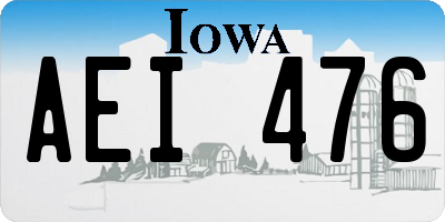 IA license plate AEI476