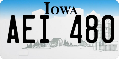 IA license plate AEI480