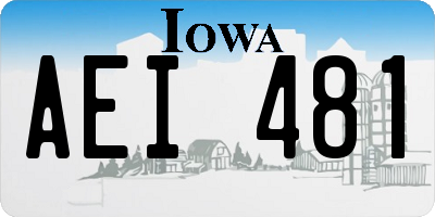 IA license plate AEI481