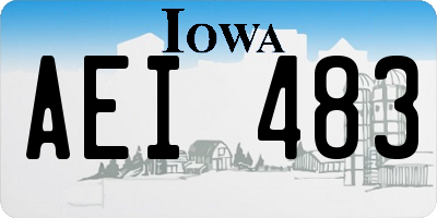 IA license plate AEI483