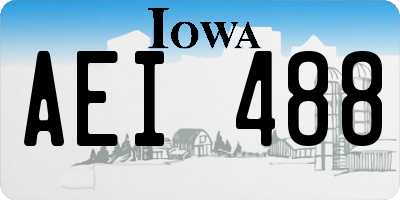 IA license plate AEI488