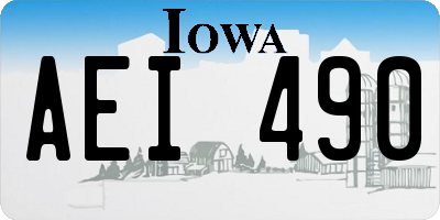 IA license plate AEI490