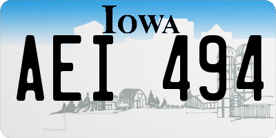 IA license plate AEI494