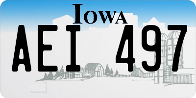 IA license plate AEI497