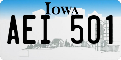 IA license plate AEI501