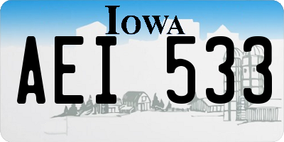IA license plate AEI533