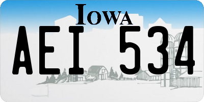 IA license plate AEI534