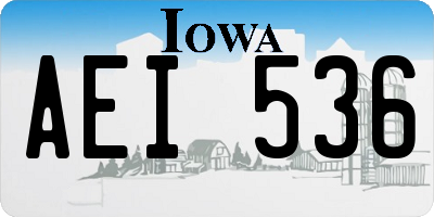 IA license plate AEI536