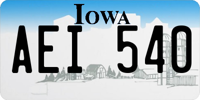 IA license plate AEI540