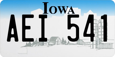 IA license plate AEI541
