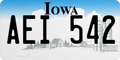 IA license plate AEI542