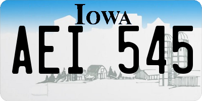 IA license plate AEI545
