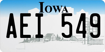 IA license plate AEI549