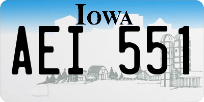 IA license plate AEI551