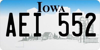 IA license plate AEI552