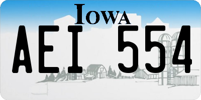 IA license plate AEI554