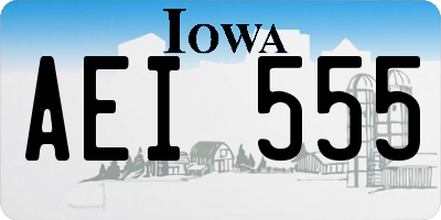 IA license plate AEI555