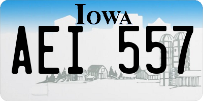 IA license plate AEI557