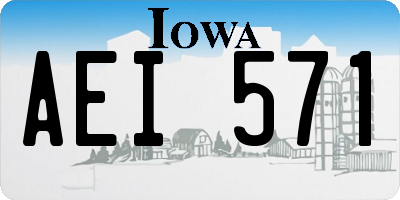 IA license plate AEI571