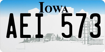 IA license plate AEI573
