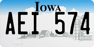 IA license plate AEI574